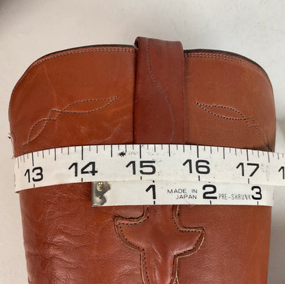 Vintage Lucchese Roper Boots 8.5 D USA Made Royal Calf