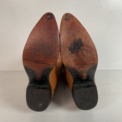 Vintage Tony Lama Lizard Wingtip Cowgirl Boots 7 A Black Label