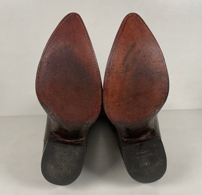 Custom Cowboy Boots | Wingtip Triad | Dark Brown Calfskin | Narrow | Men’s 9.5