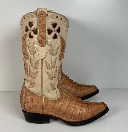 Cuadra Butterfly Cowgirl Boots | Caiman Tail | Tooled Inlays | Women’s 6.5
