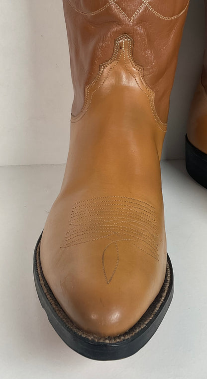 Vintage 1960s Justin Cowboy Boots 11.5 D Hand Lasted Old Fort Worth Label