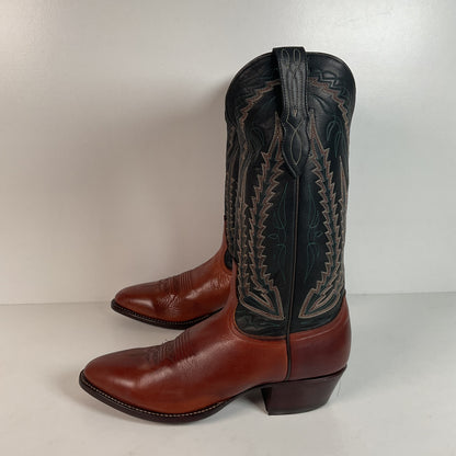 Vintage Larry Mahan Cowboy Boots | Chocolate Cow | USA Made | Men’s 9 D