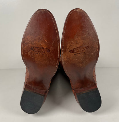 Lucchese 2000 Full Quill Ostrich Cowboy Boots | Barnwood | Exotic | Men’s 11 D