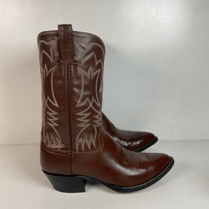 Vintage 1960s Cowtown Cowboy Boots 12 D Chocolate Brown
