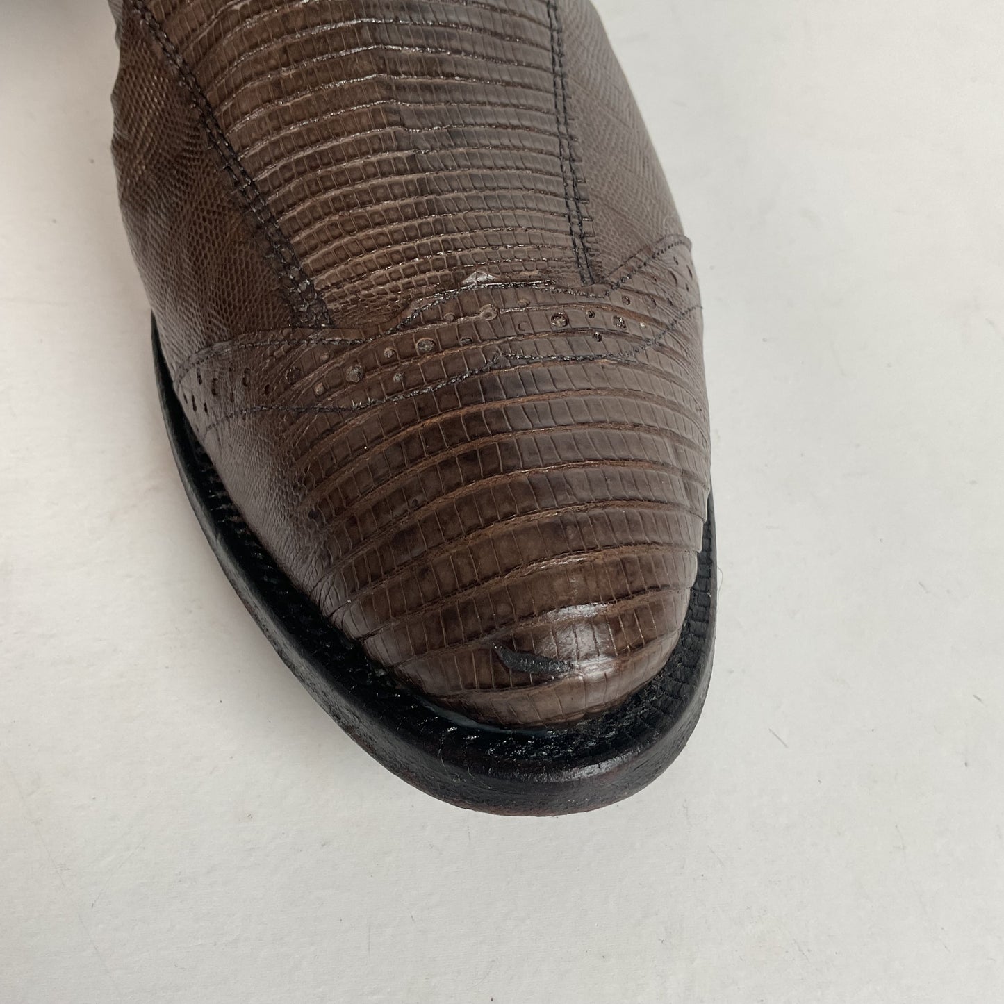 Vintage Justin Teju Lizard Cowboy Boots | Brogued | USA Made | Men’s 10.5 B