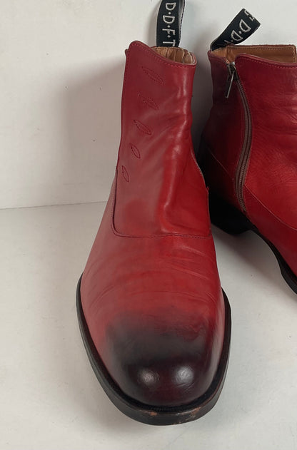 John Fluevog Twin Turbine Zipper Boot | Red Spat | Men’s 10