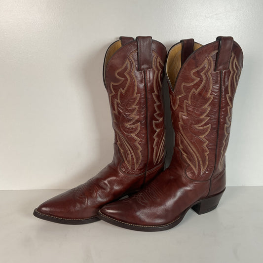 Vintage Justin Marbled Deerlite Cowboy Boots | USA Made | Deer Skin | 8.5 D