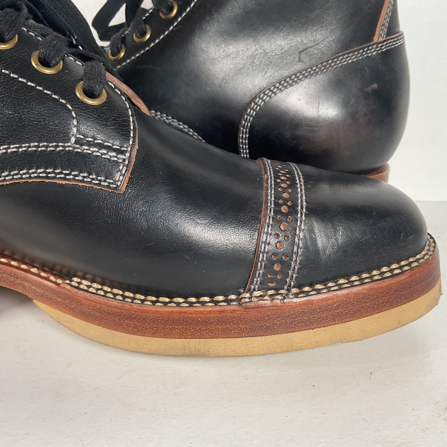 Flame Panda Cap Toe Boots | Lace Up | Custom | Men’s 9.5