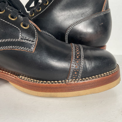 Flame Panda Cap Toe Boots | Lace Up | Custom | Men’s 9.5