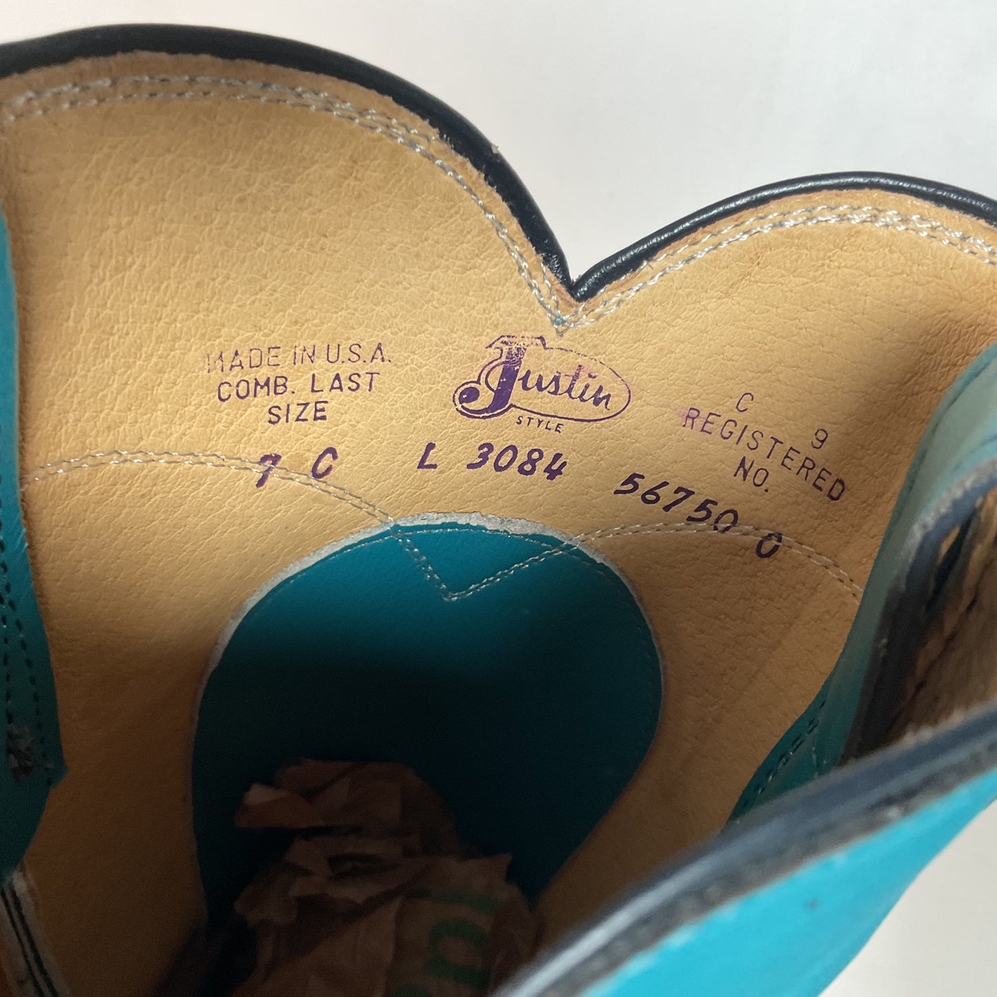 Justin Cowgirl Roper Boots | USA Made | Teal | Women’s 7 C