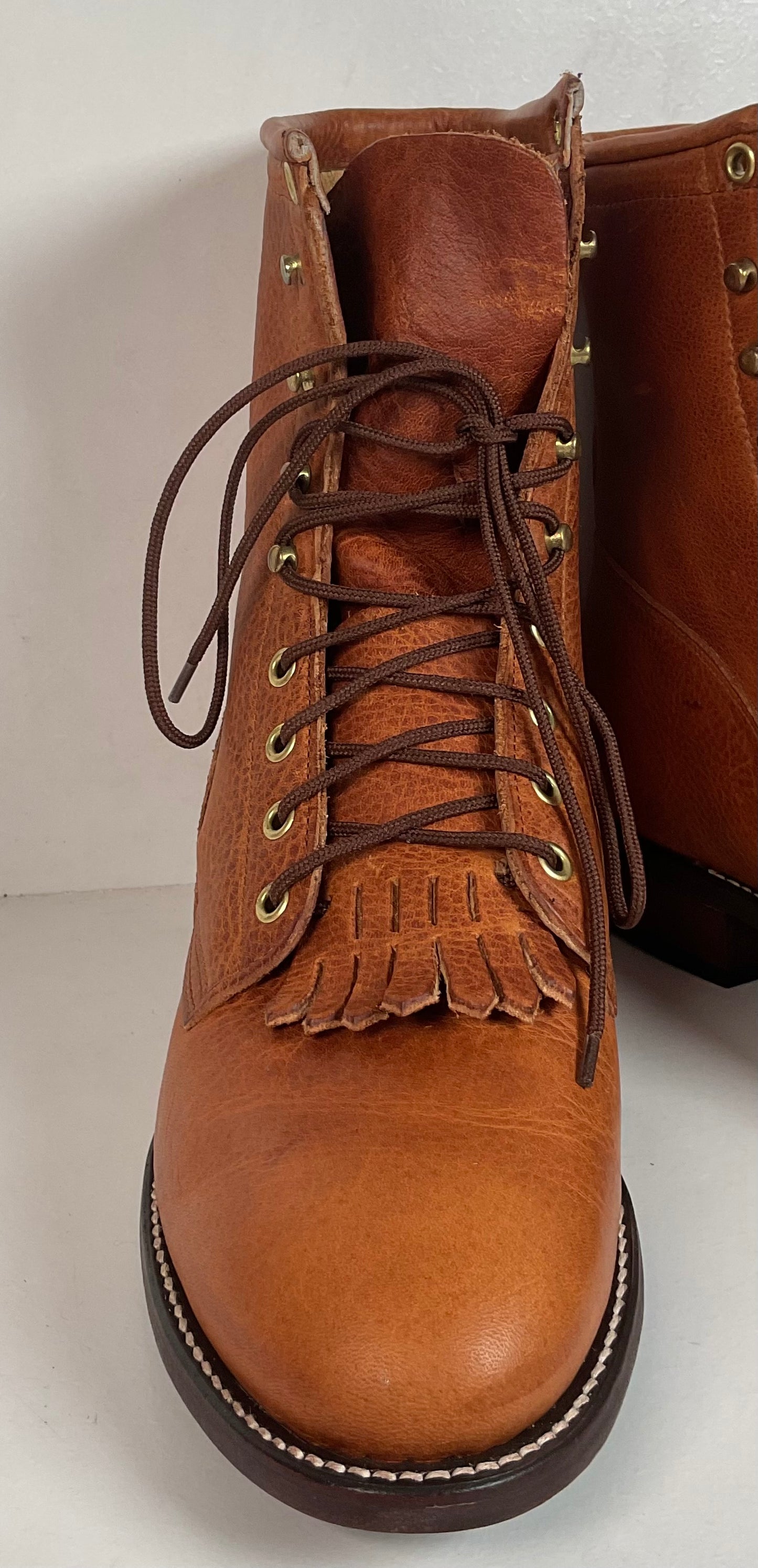 Vintage J. Chisholm Kiltie Packer Boots 10 EE USA Made