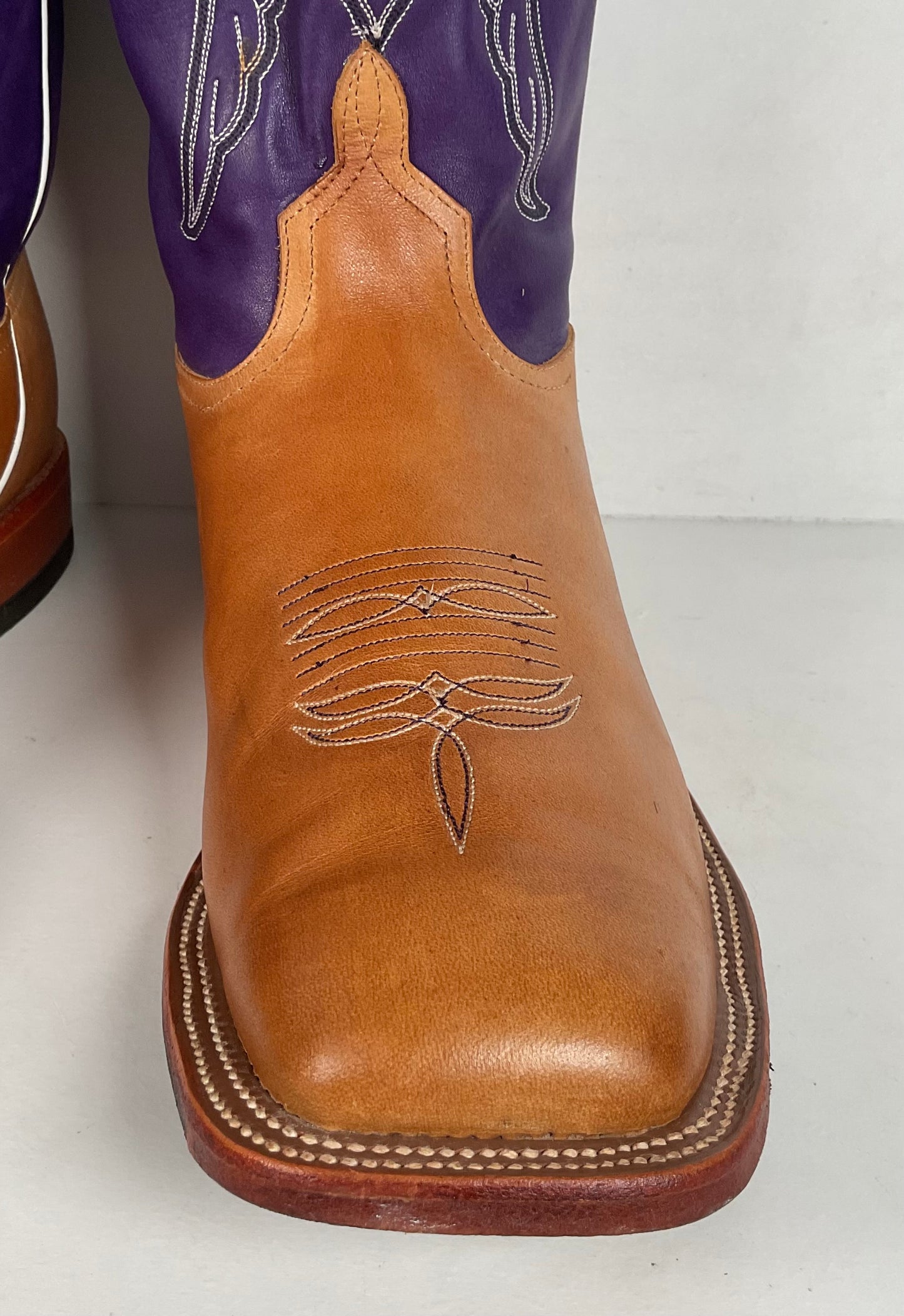Anderson Bean Tan Crazy Horse Cowboy Boots | Purple Mad Dog | Men’s 12 D
