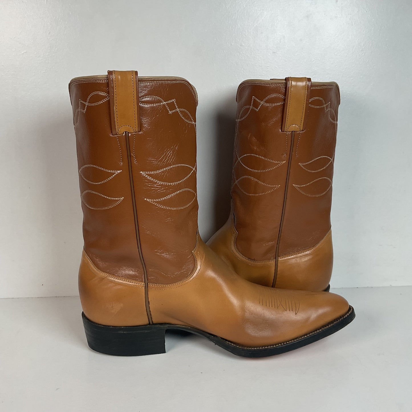 Vintage 1960s Justin Cowboy Boots 11.5 D Hand Lasted Old Fort Worth Label