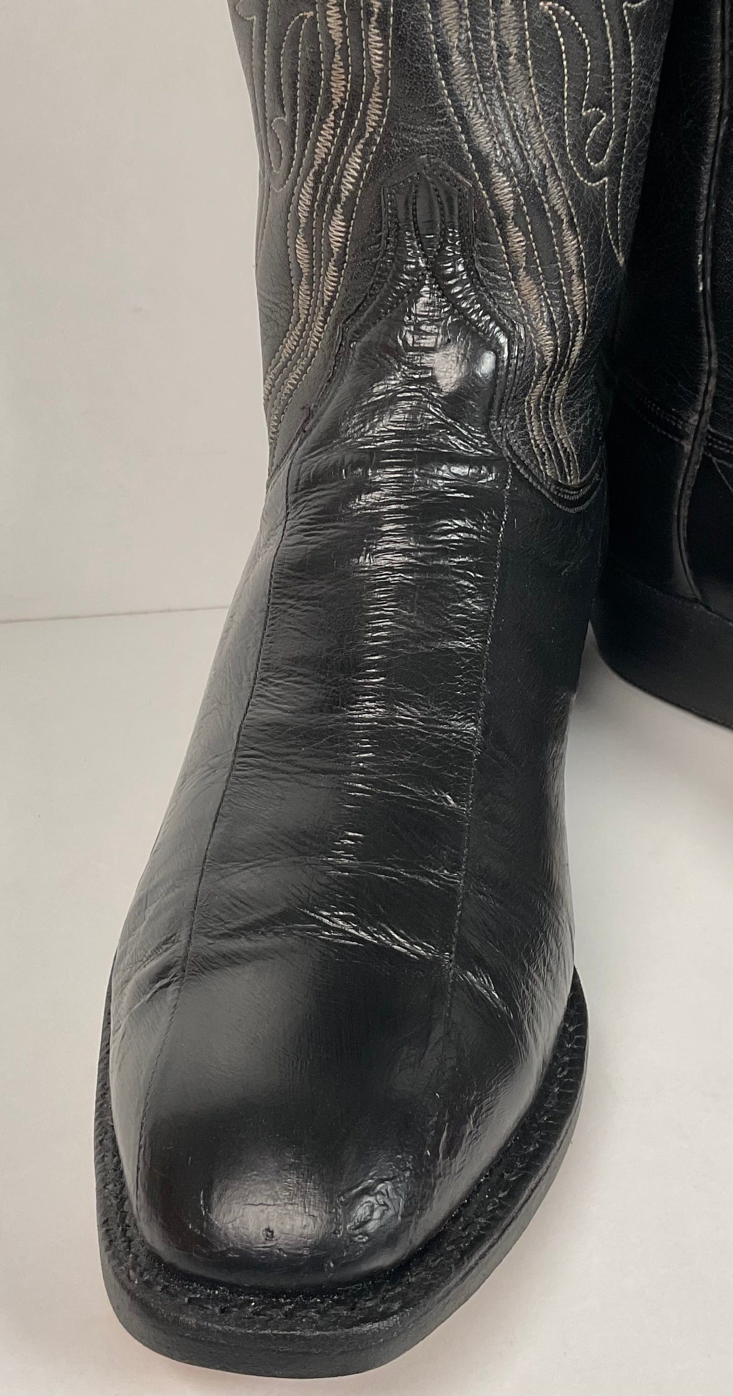 Lucchese San Antonio Exotic Eel Cowboy Boots 9 B Vintage French Toe