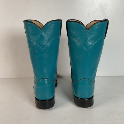 Justin Cowgirl Roper Boots | USA Made | Teal | Women’s 7 C