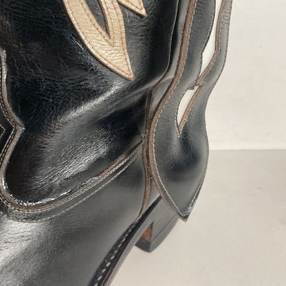 Vintage Thunderbird Cowboy Boots | Tooled Inlays | Mule Ear | 1960s | Men’s 9