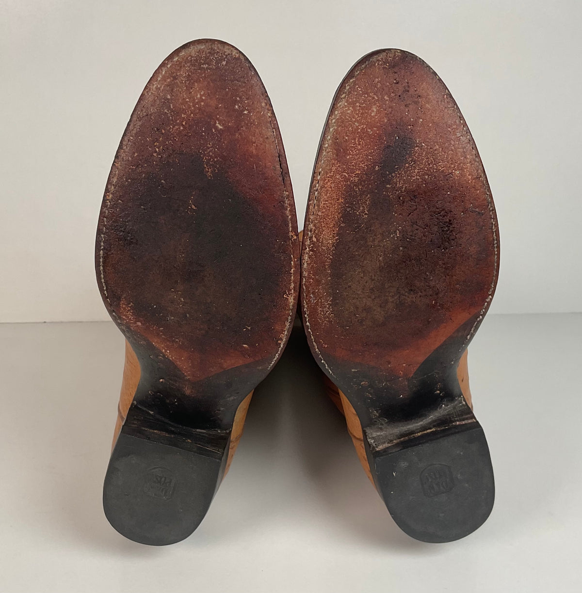 Vintage Dan Post Smooth Ostrich Cowboy Boots | Exotic | Tooled Overlay | 10.5 D