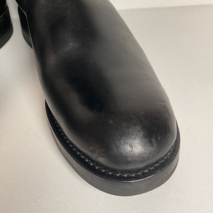 Black Sign Aviator Boots | Horse Hide Engineer | Men’s 10