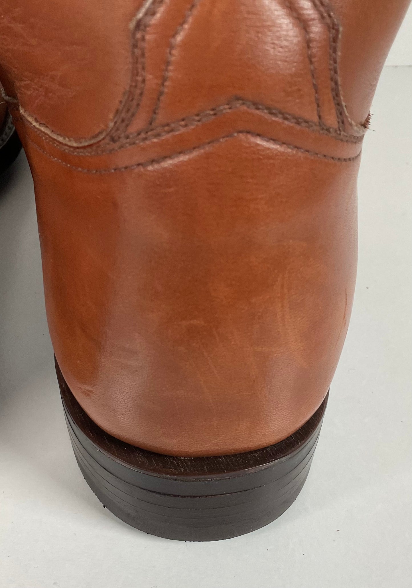 Vintage Lucchese Brown Roper Boots 8.5 D USA Made Goodyear