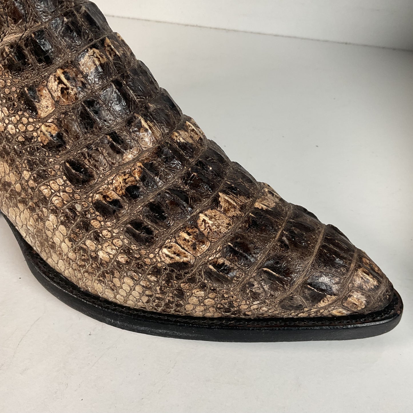 Remington Natural Alligator Cowboy Boots 9 D Body Cut