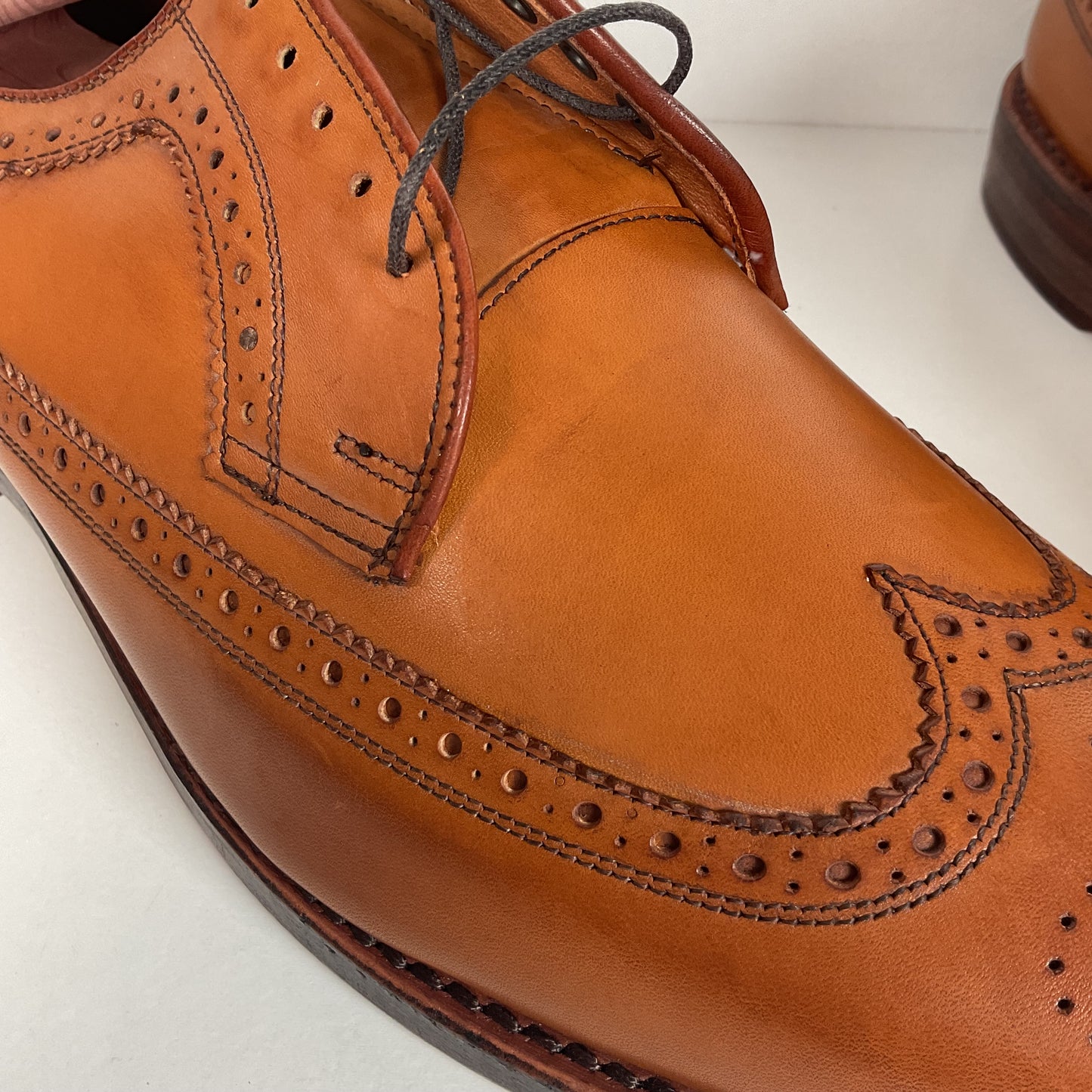 Ralph Lauren Sanderson Burnished Wingtip Shoes | USA Made | 11.5 D
