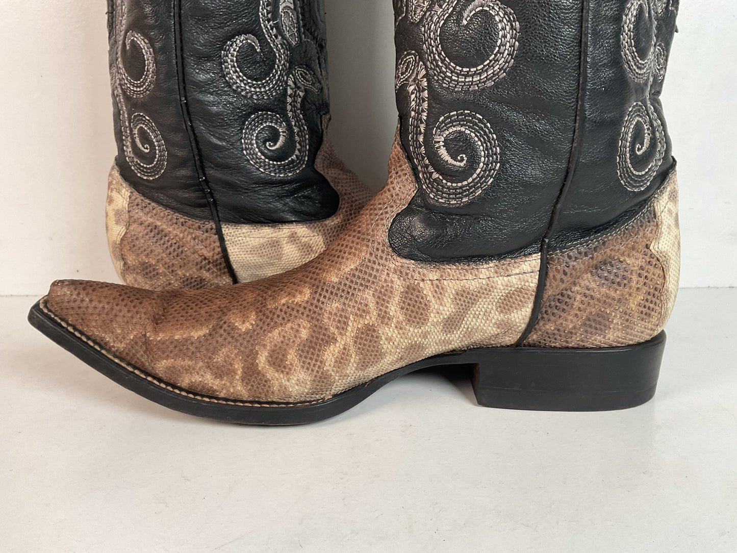 Cuadra Karung Snake Skin Cowboy Boots US 9 Exotic Pointed Toe