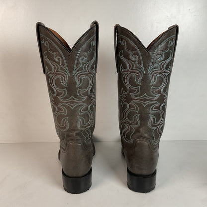 Lucchese Women’s Grey Cowgirl Boots 8.5 B Square Toe Recraft