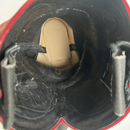 Acme Pee Wee Cowgirl Boots 10 M Tooled Tulip Inlay