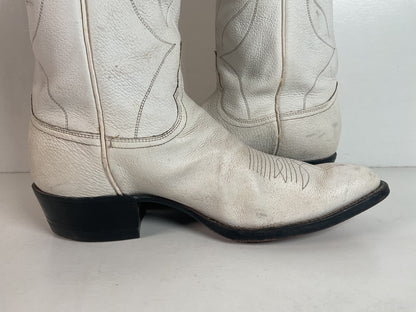 Vintage Justin White Label Cowboy Boots | USA Made | Men’s 9.5 D