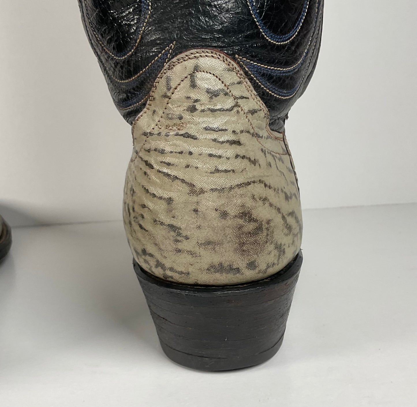 Vintage Shark Skin Cowboy Boots | Exotic | Grey | Men’s 8.5 D