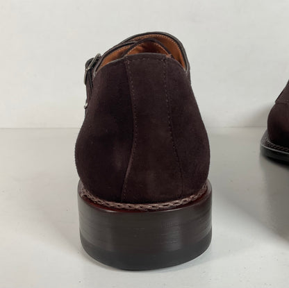Mezlan Double Monk Strap Shoes | Custom | Nubuck Suede | Brown | Men’s 10.5 M