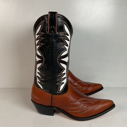 Dan Post For Code West Tooled Cowboy Boots Men’s 10 M USA Made Inlays