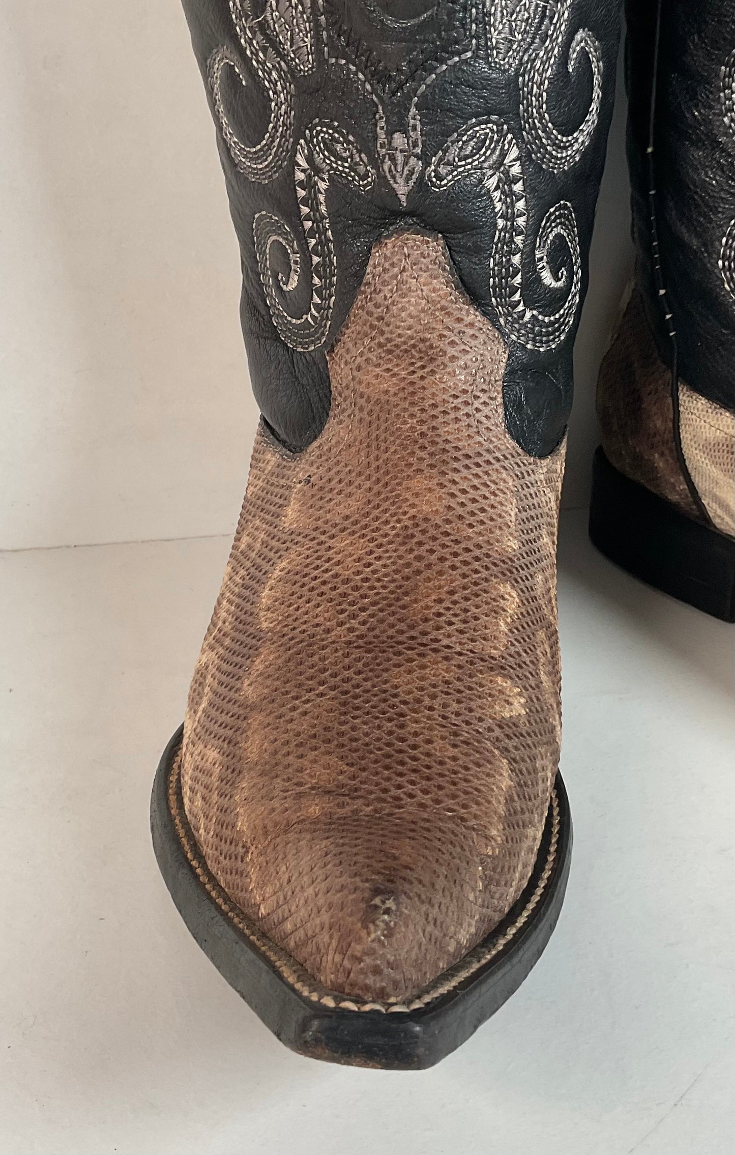 Cuadra Karung Snake Skin Cowboy Boots US 9 Exotic Pointed Toe