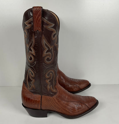 Vintage Panhandle Slim Ostrich Leg Cowboy Boots | Exotic | Brown | Men’s 8 D