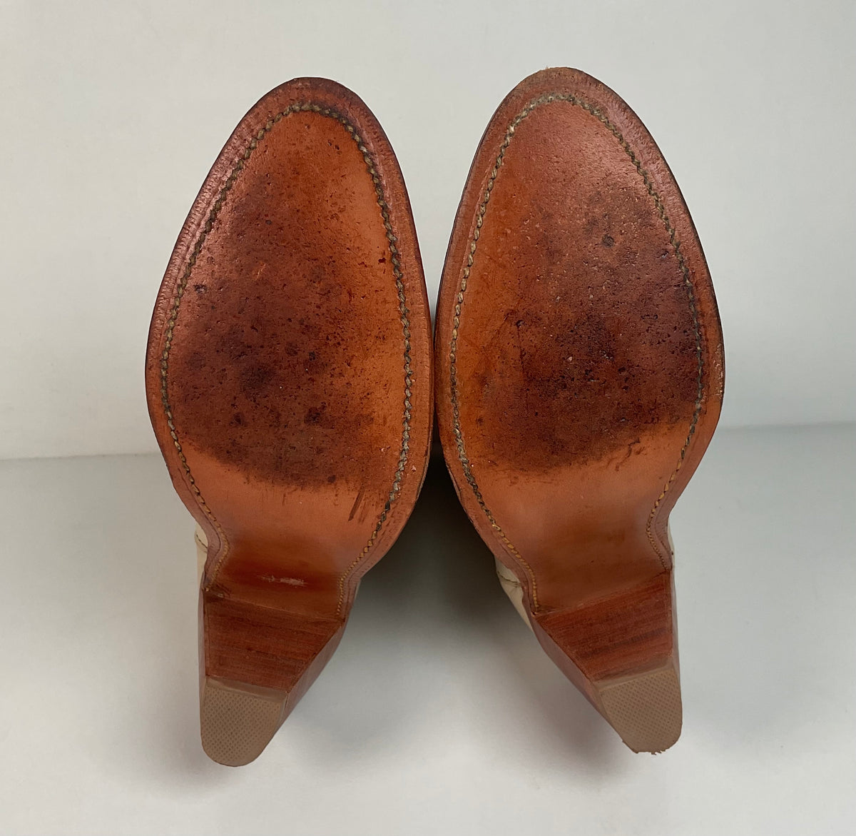 Vintage Frye Cowgirl Boots | Original Box | Alabaster | Women’s 8 B