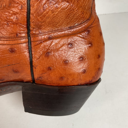 Custom Full Ostrich Quill Cowboy Boots 10 Wide Exotic Mule Ear