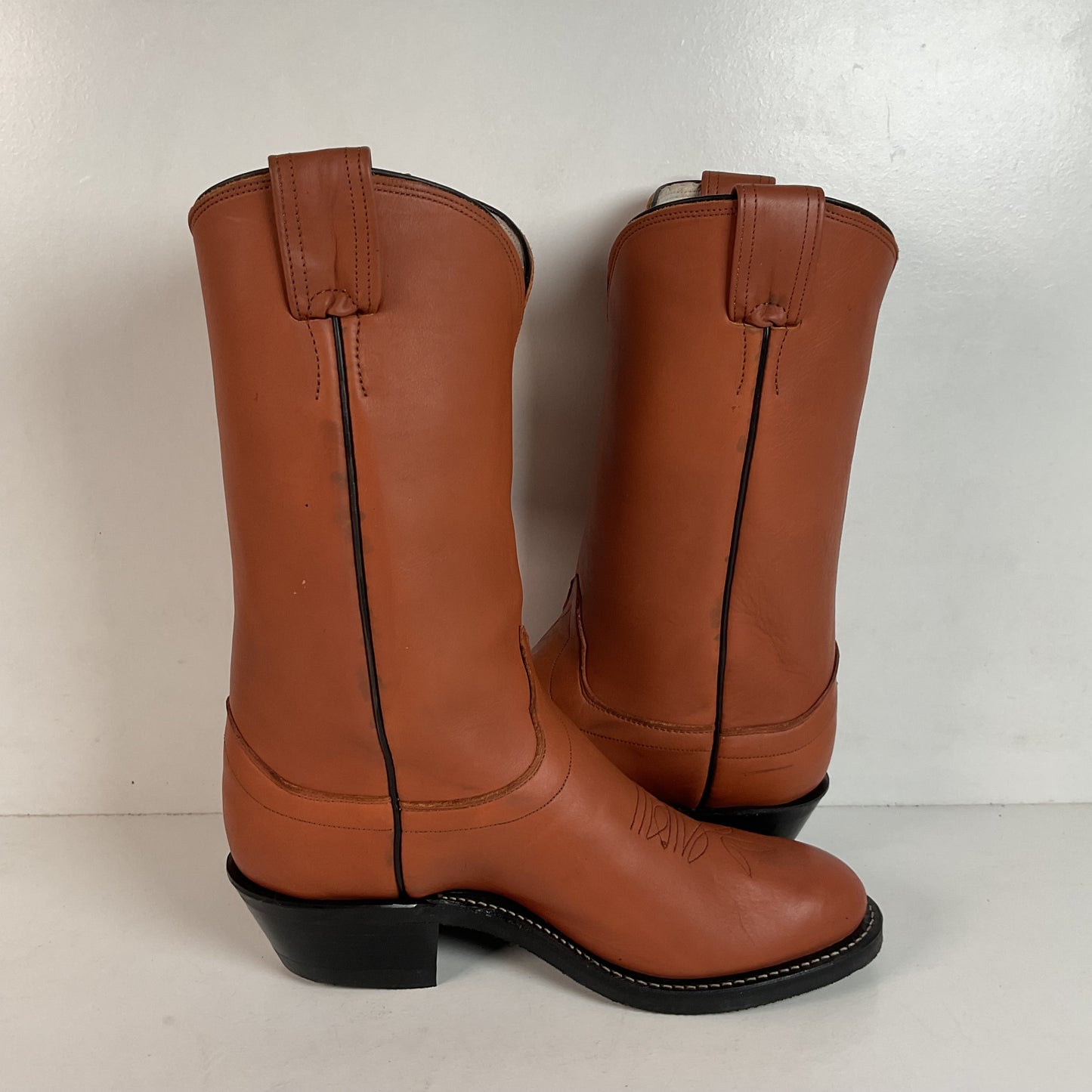 Olathe Brown Mule Cowboy Boots 9.5 D USA Made