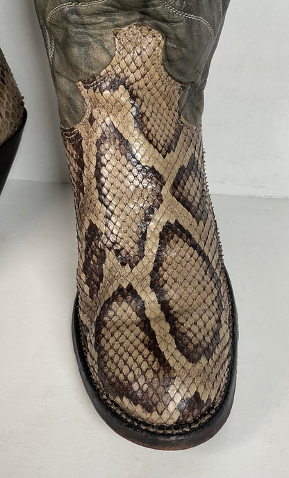 Vintage Justin Butterfly Cowgirl Boots | Snakeskin Inlay | USA Made | Women’s 5 B