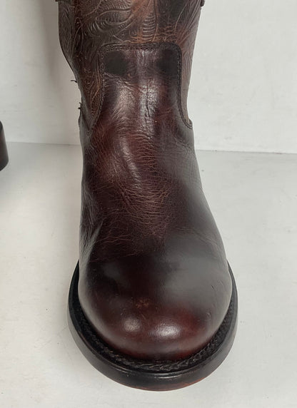 J.B. Dillon Western Riding Boots | Triple Buckle | Tooled | Women’s 8 B