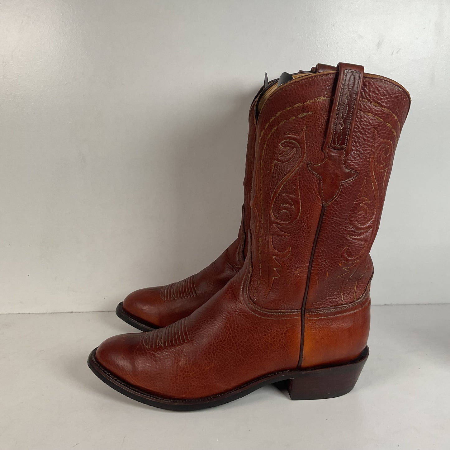 Lucchese Classics Handmade Cowboy Boots 12 EE Brown Bison Hide
