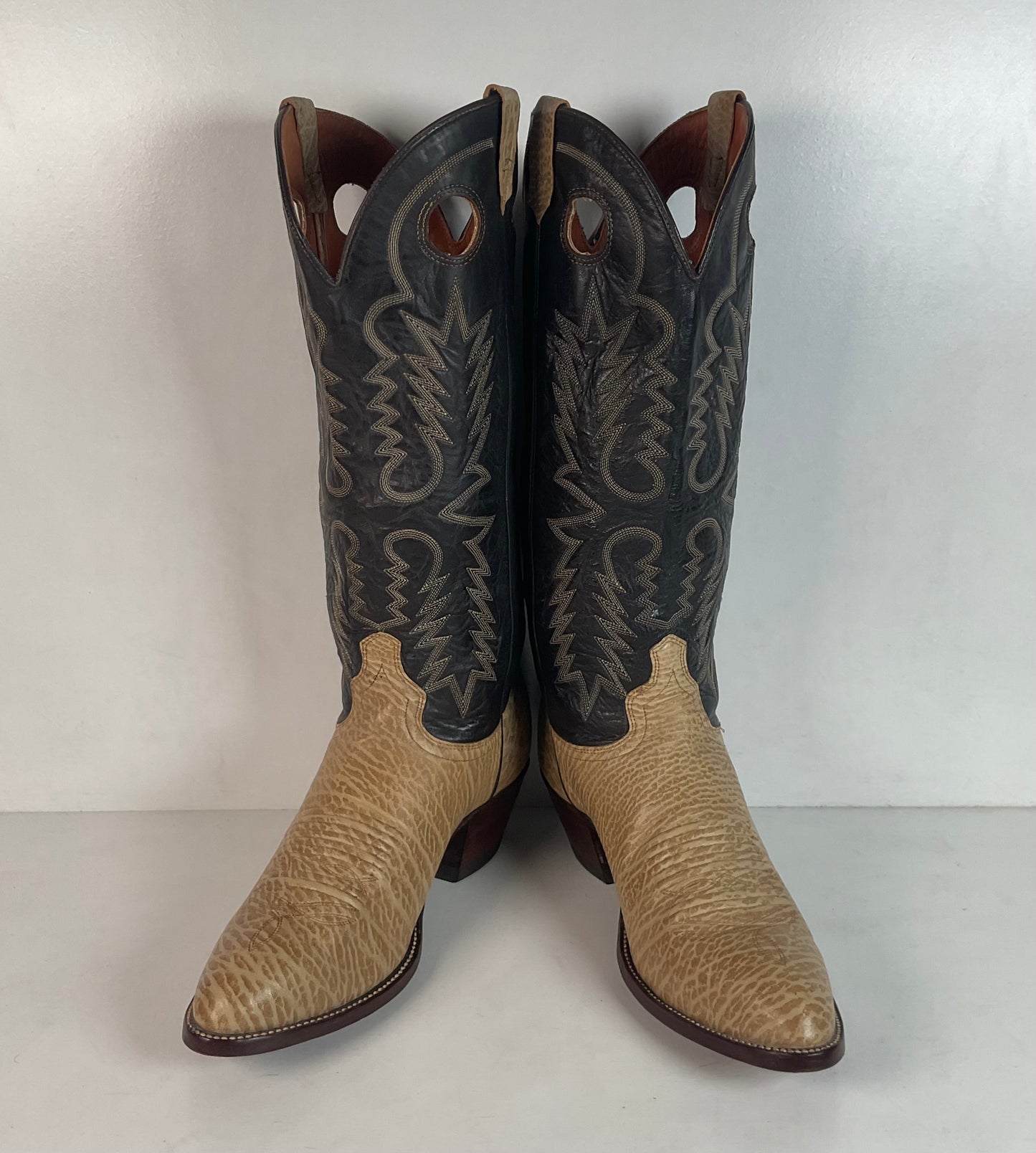Vintage J Chisholm Tall Buckaroo Cowboy Boots 11 D USA Made Punchy