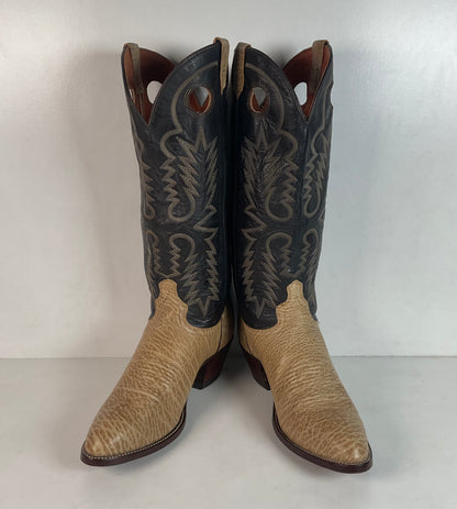 Vintage J Chisholm Tall Buckaroo Cowboy Boots 11 D USA Made Punchy