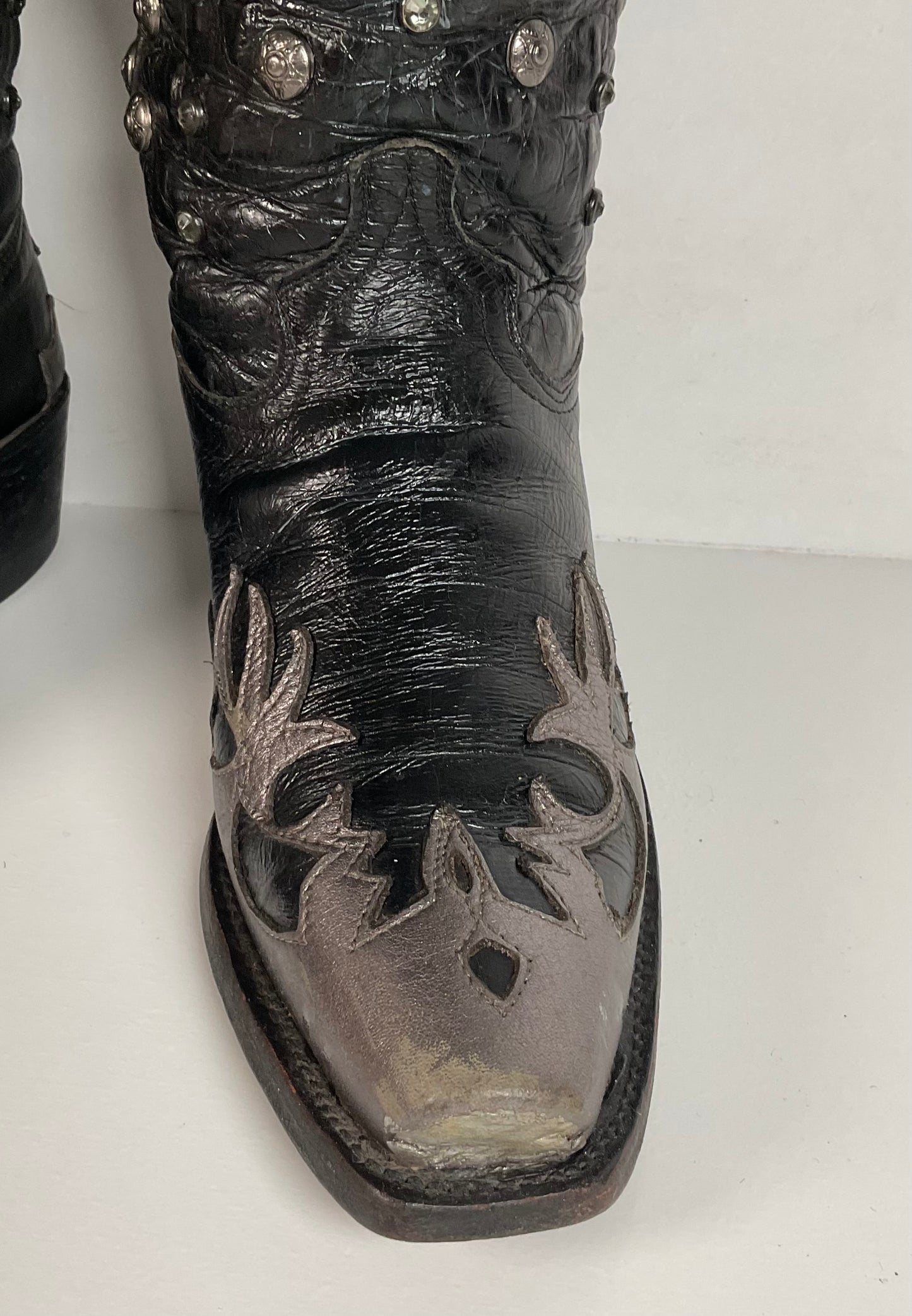 Custom Metallic Cowgirl Boots | Wingtip | Embellished | Women’s 7.5 B