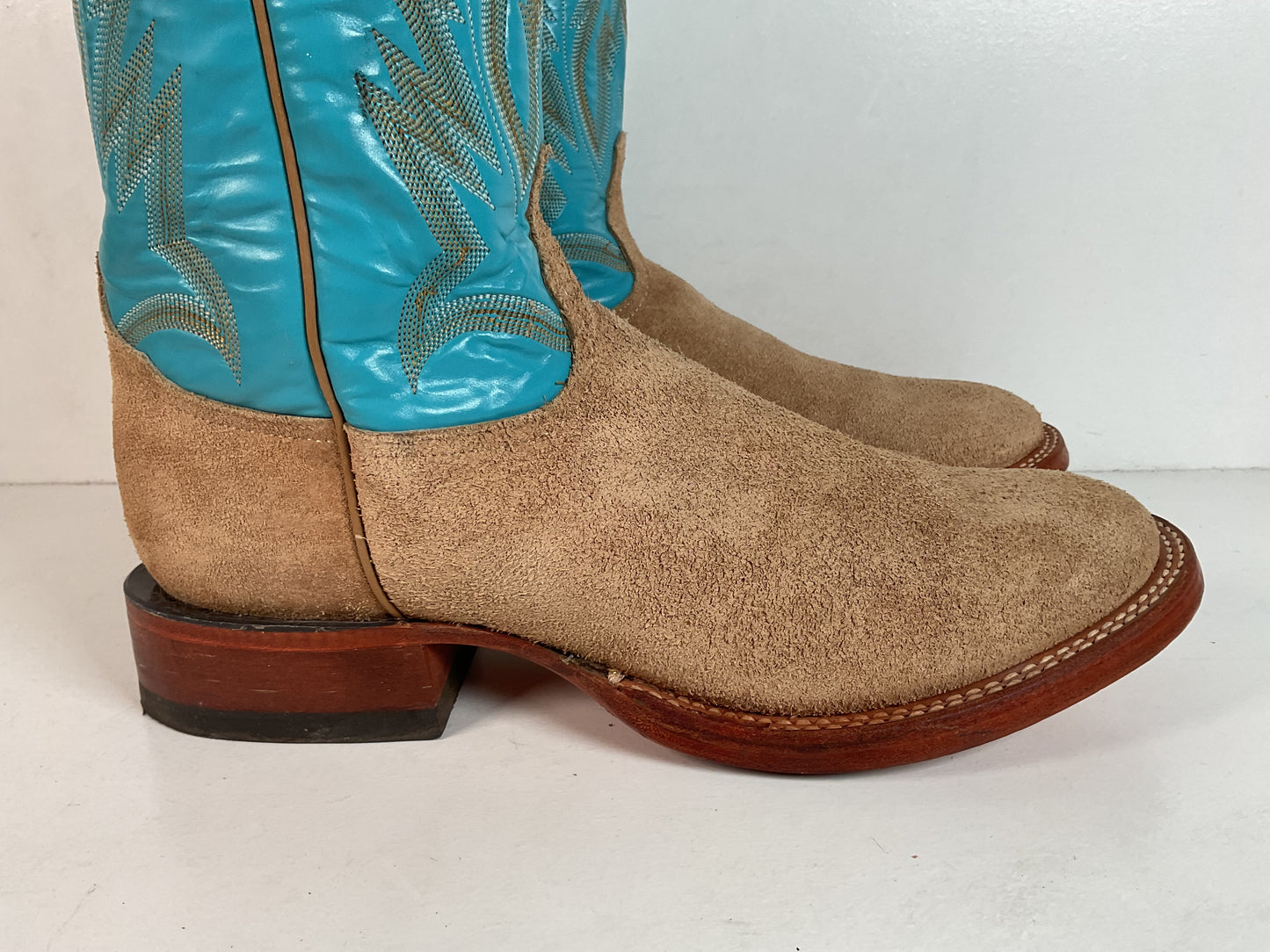 Tony Lama Rough Out Suede Cowboy Boots | USA Made | 10.5 D