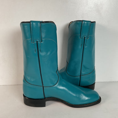 Justin Cowgirl Roper Boots | USA Made | Teal | Women’s 7 C