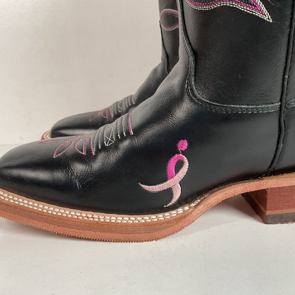Justin Breast Cancer Awareness Cowgirl Boots | USA Made | Square Toe | 8 B