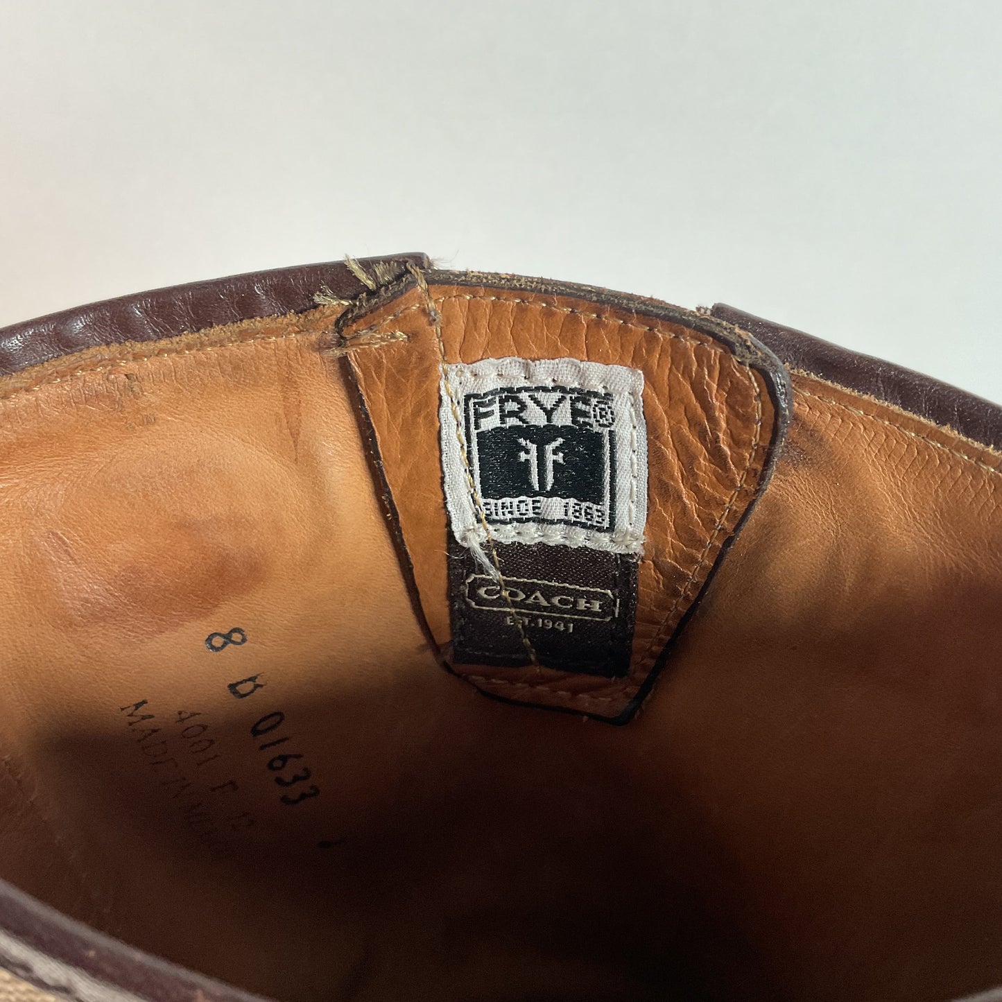 Frye for Coach Veronica Canvas Boots | Shorty | Engineer | 8 B