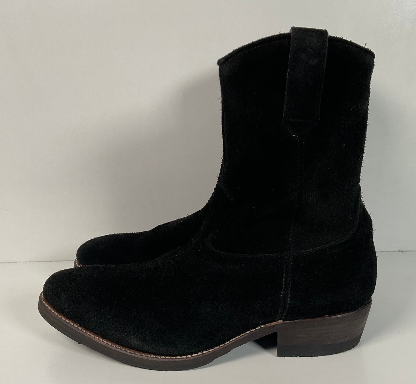Bed Stu’s Santa Rosa Brand Cowboy Boots 11.5 Rough Out Suede Midnight Black