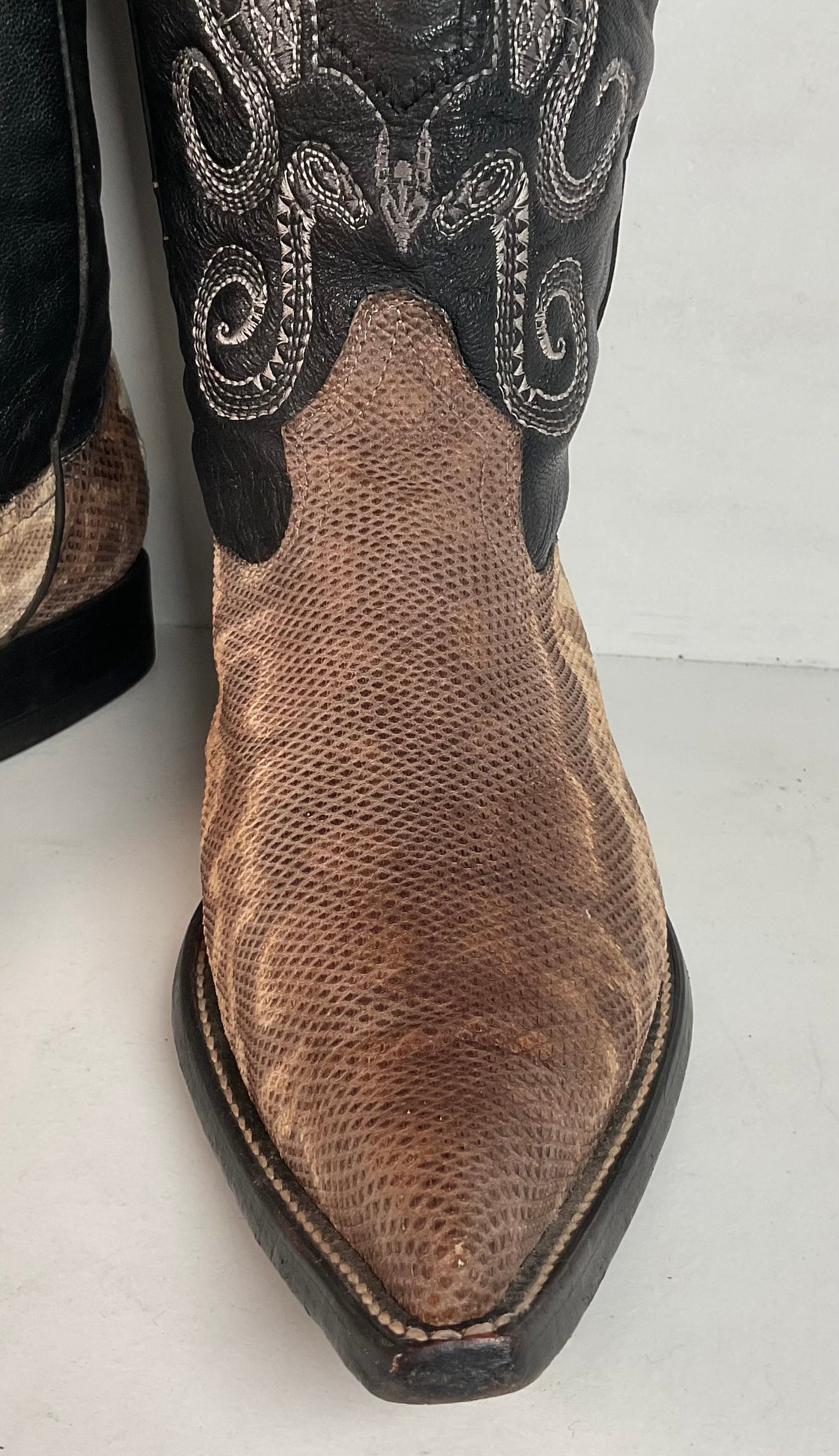 Cuadra Karung Snake Skin Cowboy Boots US 9 Exotic Pointed Toe