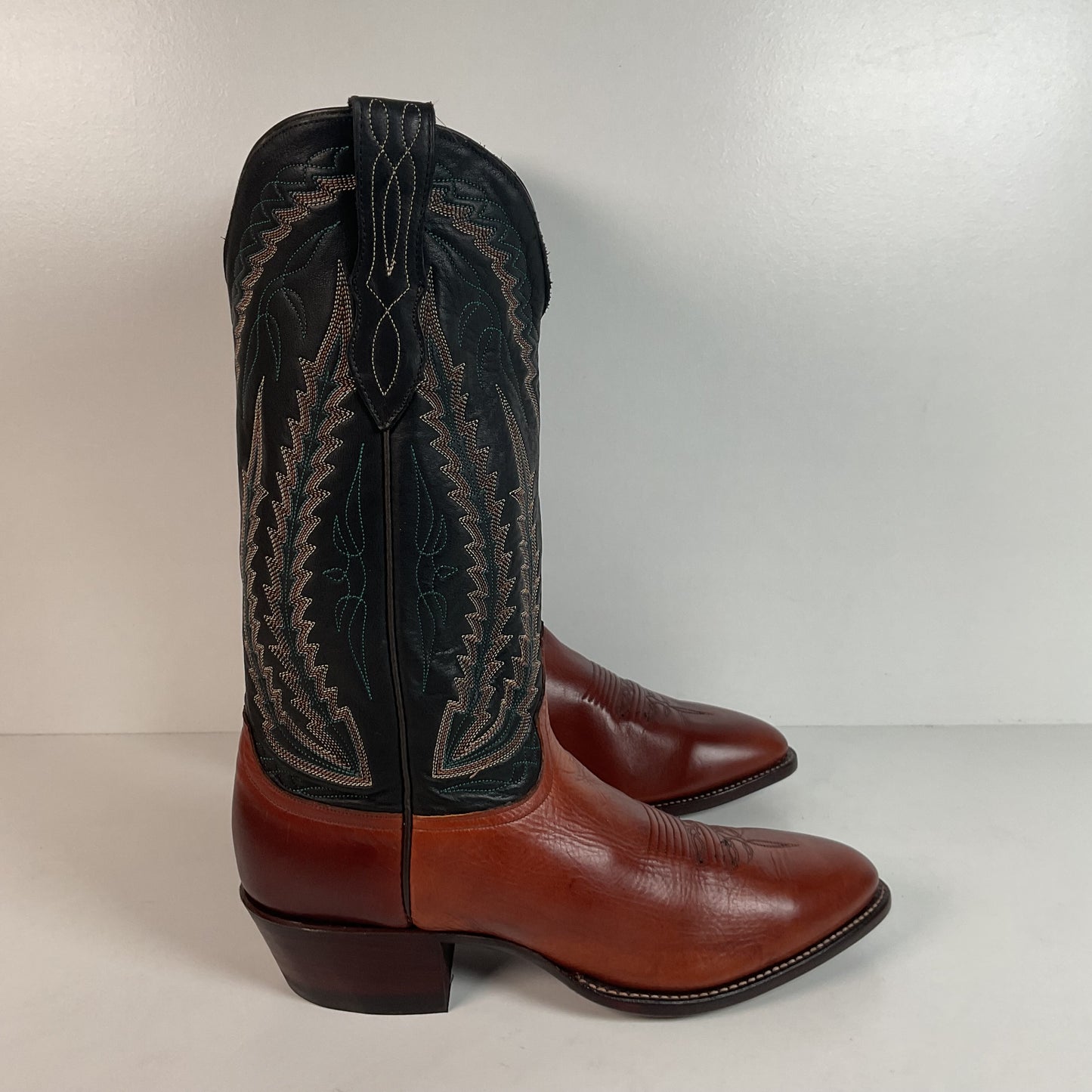 Vintage Larry Mahan Cowboy Boots | Chocolate Cow | USA Made | Men’s 9 D